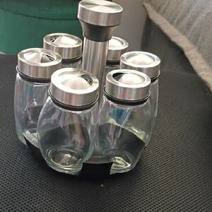 Stainless Steel Spice Jar Set with Stand